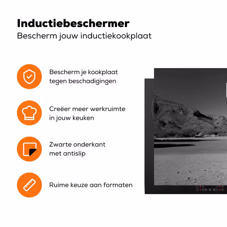 Basketbalpaal - Landschap - Zand - Wit Inductie beschermer vinyl 3mm klein -zzzzzzz-td-ups
