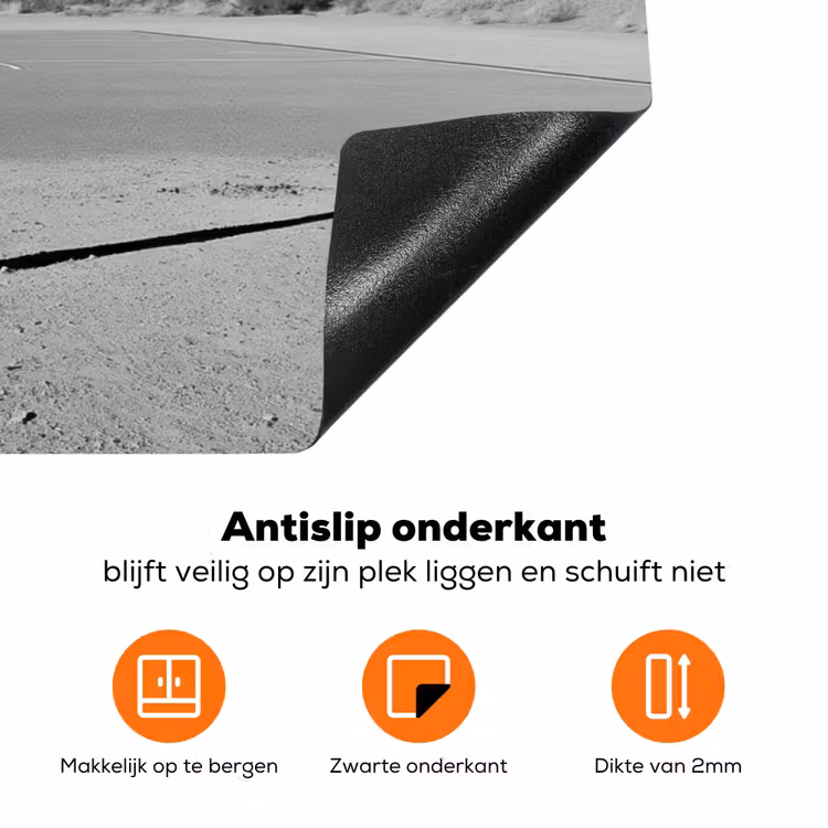 Basketbalpaal - Landschap - Zand - Wit Inductie beschermer vinyl 3mm klein -zzzzzzz-td-onderkant