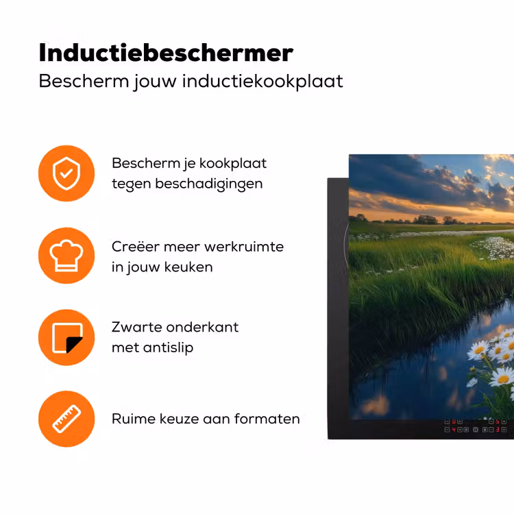 Beekje - Landschap - Margriet Inductie beschermer vinyl 3mm klein -zzzzzzz-td-ups