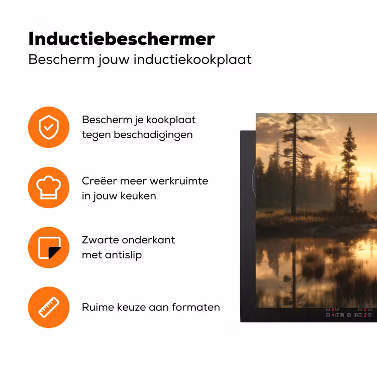 Beer - water - Bos - Ochtendlicht Inductie beschermer vinyl 3mm klein -zzzzzzz-td-ups