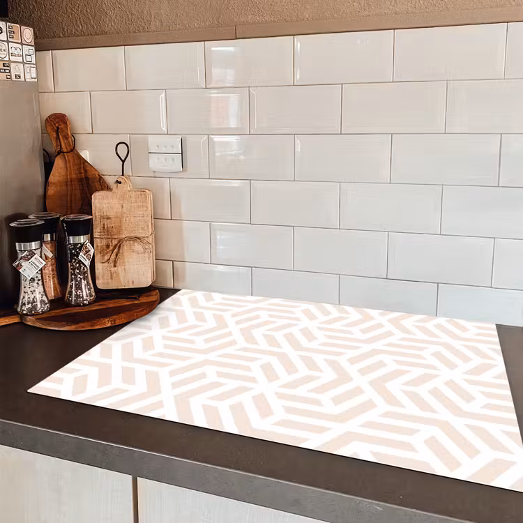 Beige - Geometrie - Patronen - Abstract Inductie beschermer vinyl 3mm klein 276 -sfeer3