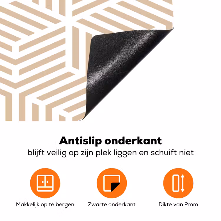 Beige - Geometrie - Patronen - Abstract Inductie beschermer vinyl 3mm klein 276 -zzzzzzz-td-onderkant