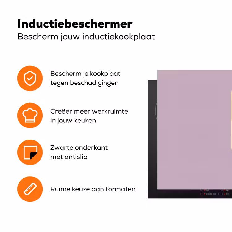 Beige - Ijsje - Spikkels Inductie beschermer vinyl 3mm klein -zzzzzzz-td-ups