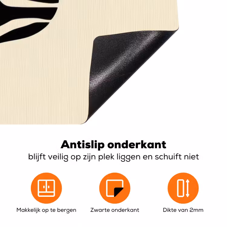 Beige - Lijnen - Golvend - Abstract Inductie beschermer vinyl 3mm klein -zzzzzzz-td-onderkant