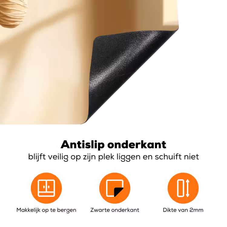 Beige - Paastak - Eieren Inductie beschermer vinyl 3mm klein -zzzzzzz-td-onderkant