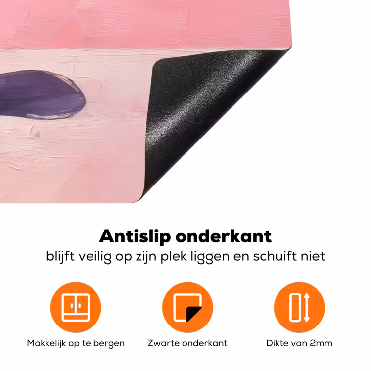 Beker - Rietje - Minimalistisch - Groen Inductie beschermer vinyl 3mm klein -zzzzzzz-td-onderkant