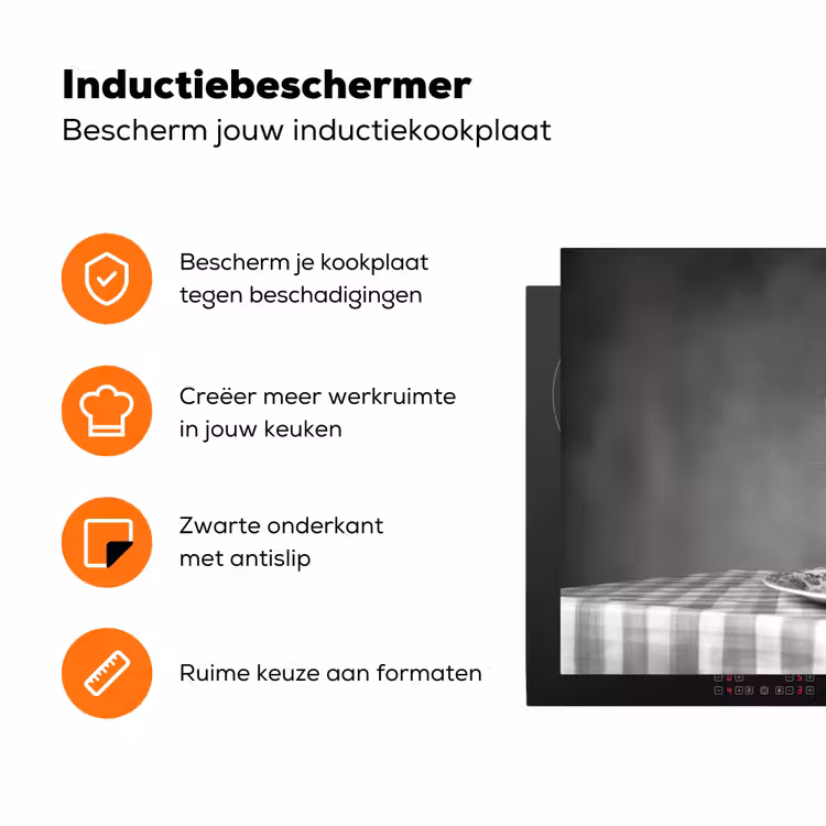 Bengaal - Kat - Tafelkleed - Zwart - Wit - Dier Inductie beschermer vinyl 3mm klein -zzzzzzz-td-ups