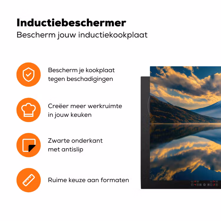 Berg - Rivier - Zonsondergang Inductie beschermer vinyl 3mm klein -zzzzzzz-td-ups