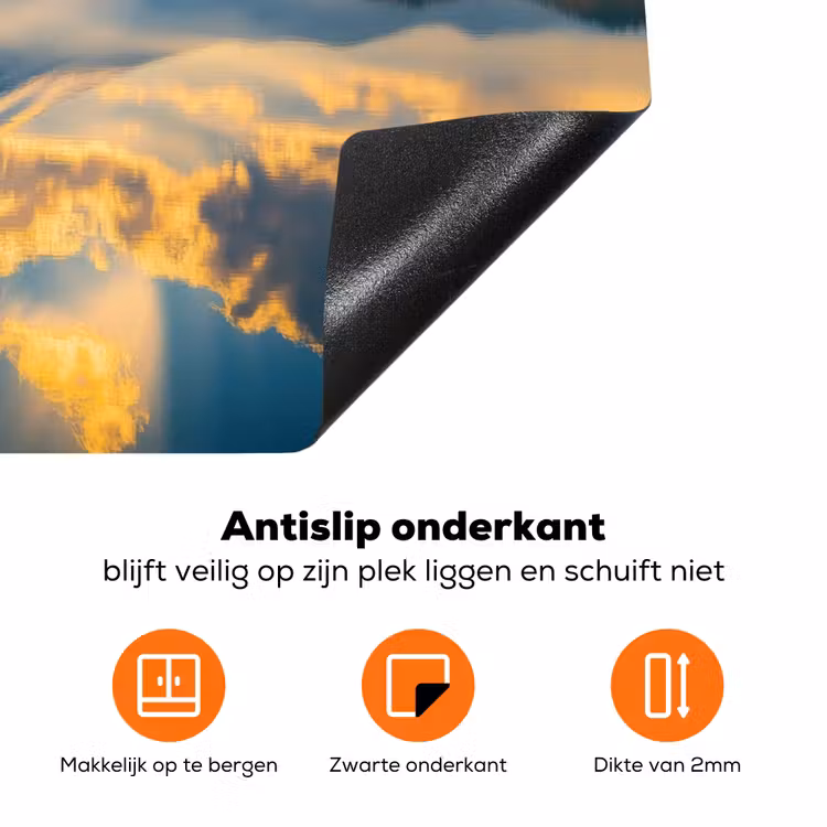 Berg - Rivier - Zonsondergang Inductie beschermer vinyl 3mm klein -zzzzzzz-td-onderkant