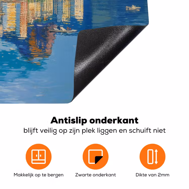 Berg - Skyline - Strand - Water Inductie beschermer vinyl 3mm klein -zzzzzzz-td-onderkant
