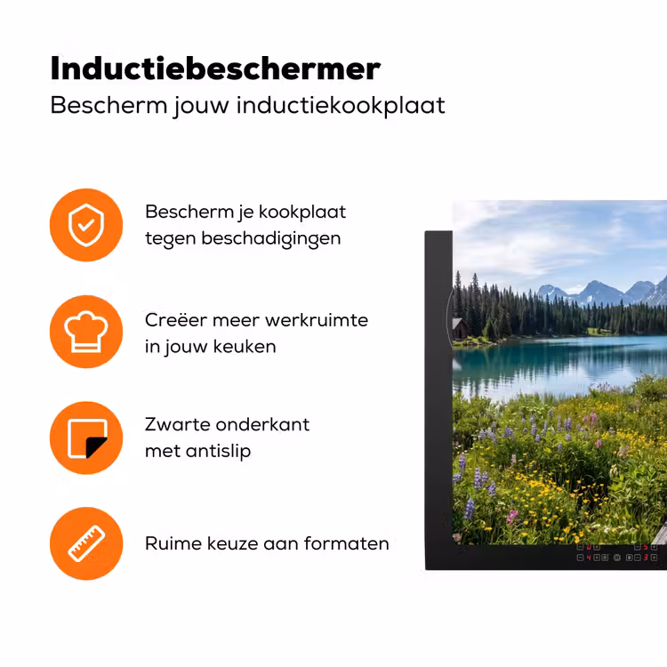 Bergen - Meer - Landschap - Blauw Inductie beschermer vinyl 3mm klein -zzzzzzz-td-ups