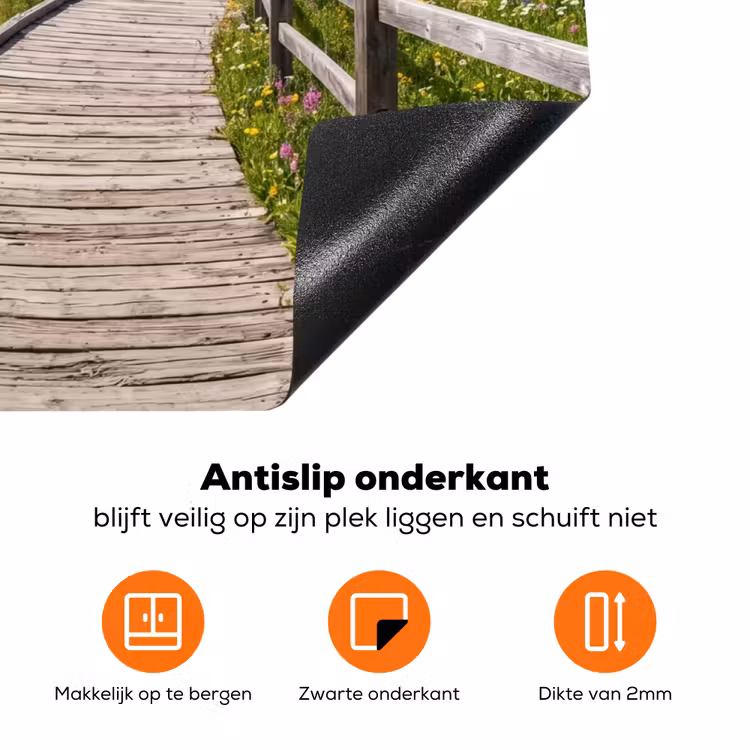 Bergen - Meer - Landschap - Blauw Inductie beschermer vinyl 3mm klein -zzzzzzz-td-onderkant