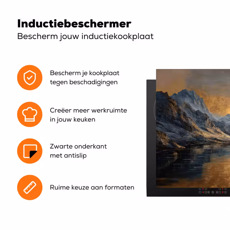 Berglandschap met Gouden Zonsondergang Inductie beschermer vinyl 3mm klein -zzzzzzz-td-ups