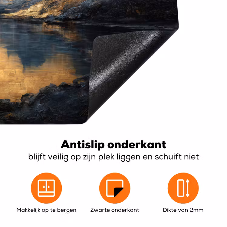 Berglandschap met Gouden Zonsondergang Inductie beschermer vinyl 3mm klein -zzzzzzz-td-onderkant