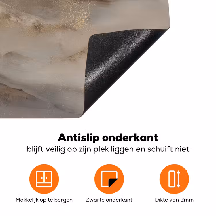 Berglandschap - Mist - Penseelstreken Inductie beschermer vinyl 3mm klein -zzzzzzz-td-onderkant