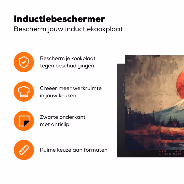 Bergtop - Sneeuw - Zon Inductie beschermer vinyl 3mm klein -zzzzzzz-td-ups