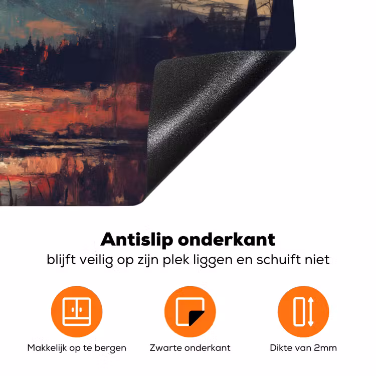 Bergtop - Sneeuw - Zon Inductie beschermer vinyl 3mm klein -zzzzzzz-td-onderkant