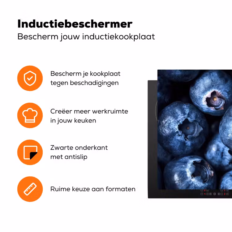 Bessen - Blauw - Fruit Inductie beschermer vinyl 3mm klein -zzzzzzz-td-ups