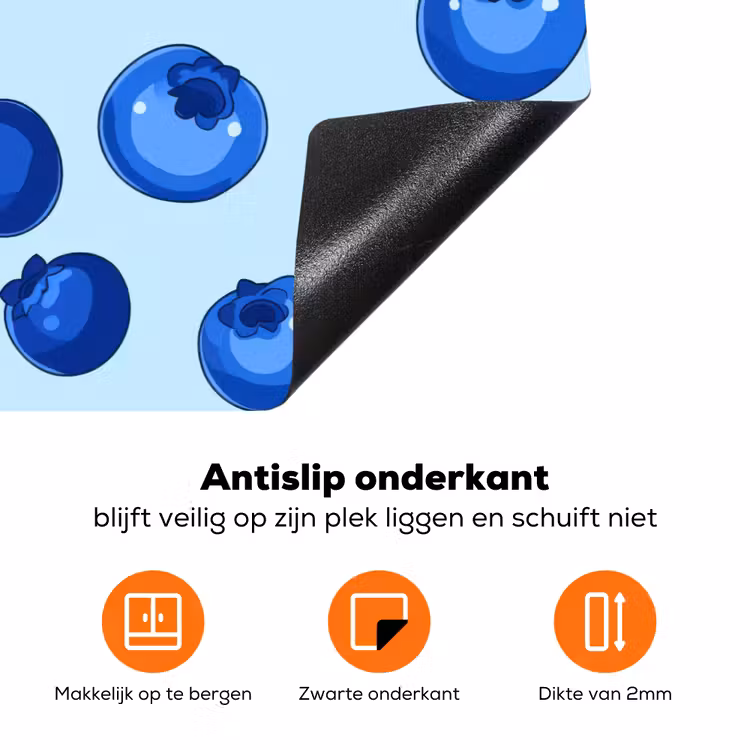 Bessen - Modern - Blauw Inductie beschermer vinyl 3mm klein 276 -zzzzzzz-td-onderkant