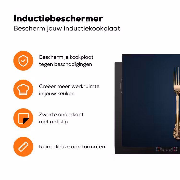 Bestek - Donkerblauw - Goud Inductie beschermer vinyl 3mm klein -zzzzzzz-td-ups