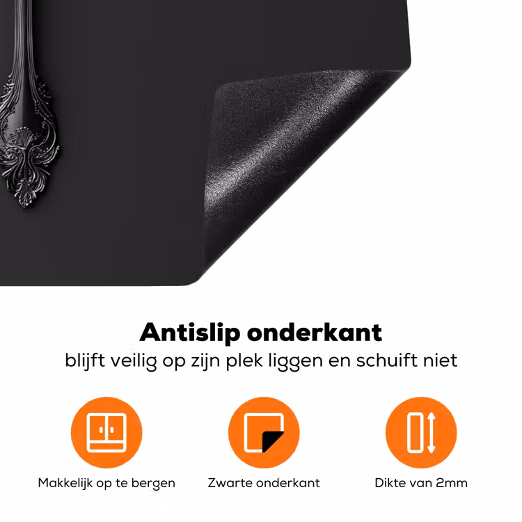 Bestek - Zwart Inductie beschermer vinyl 3mm klein -zzzzzzz-td-onderkant