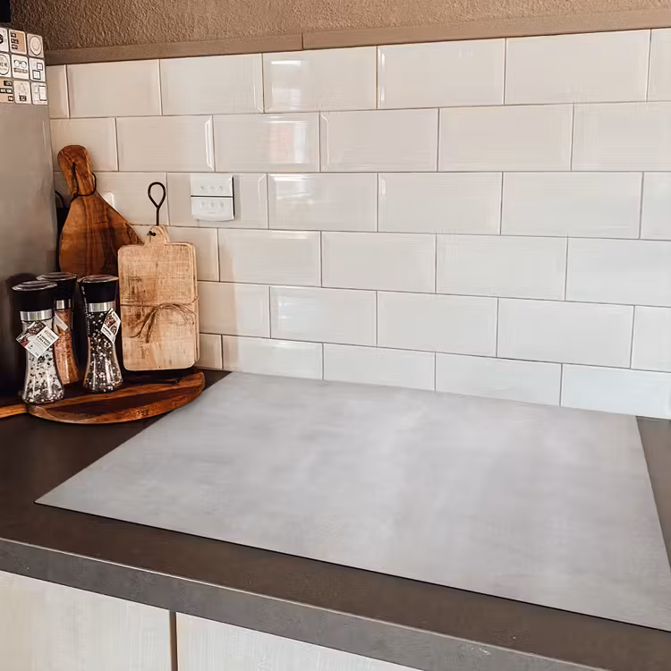 Beton - Grijs - Cement - Industrieel - Structuur Inductie beschermer vinyl 3mm klein -sfeer3