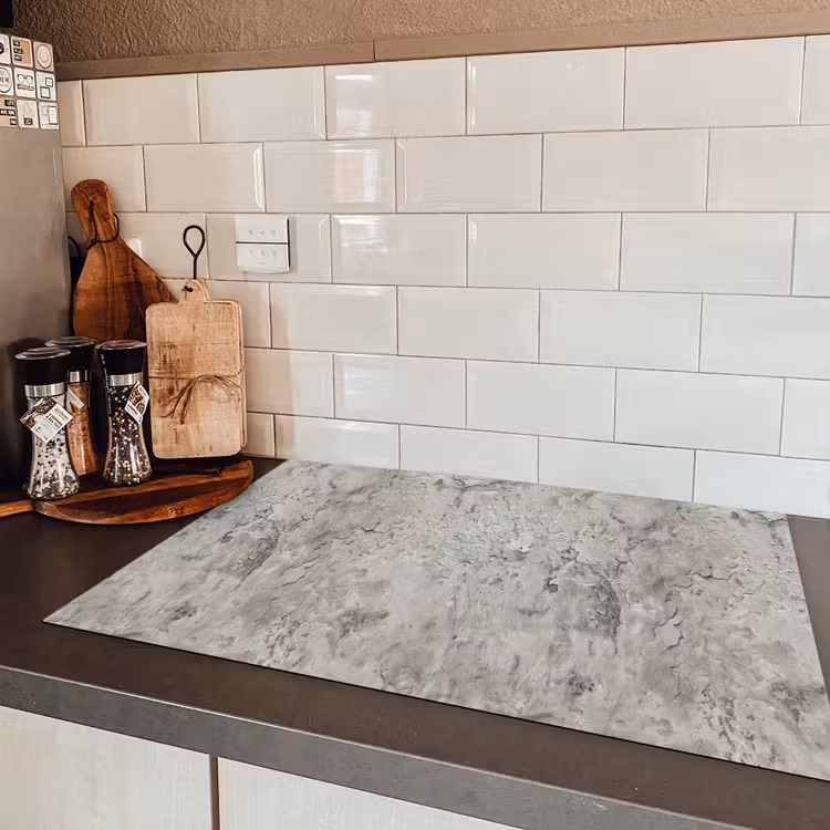 Beton  - Grijs - Muur Inductie beschermer vinyl 3mm klein 276 -sfeer3