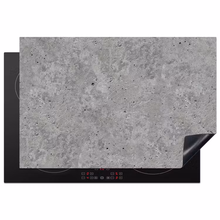 Beton - Leisteen - Grijs - Betonstructuur Inductie beschermer vinyl 3mm klein -3d