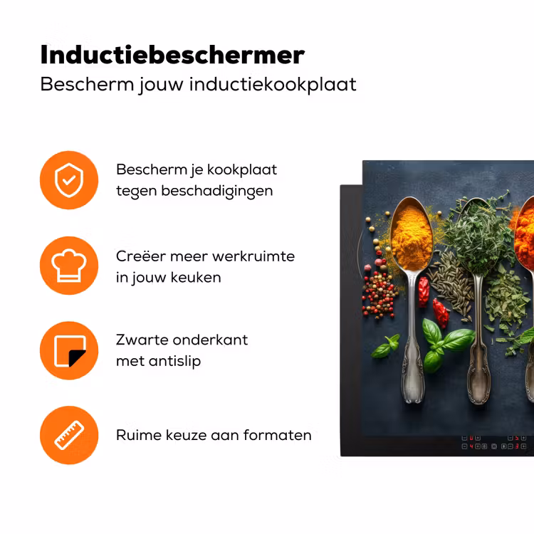 Beton - Lepels - Kruiden Inductie beschermer vinyl 3mm klein -zzzzzzz-td-ups
