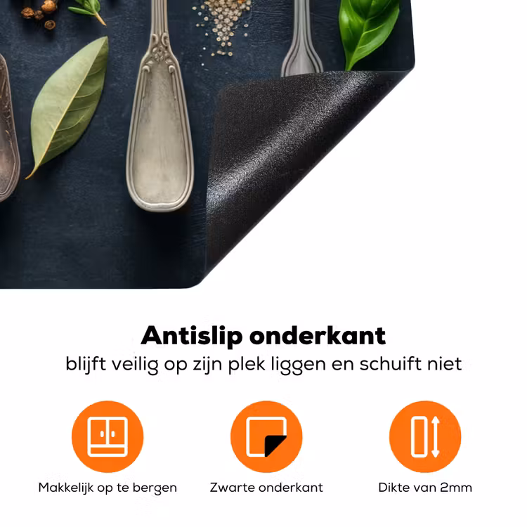 Beton - Lepels - Kruiden Inductie beschermer vinyl 3mm klein -zzzzzzz-td-onderkant