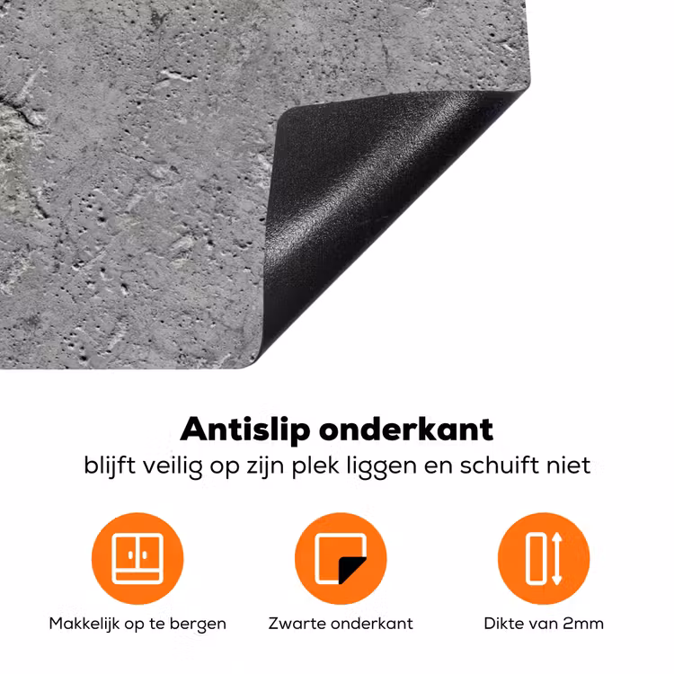 Beton - Patronen - Steen Inductie beschermer vinyl 3mm klein 276 -zzzzzzz-td-onderkant