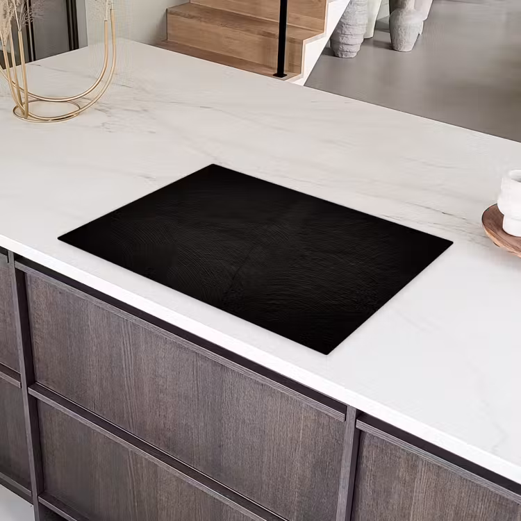 Beton print - Industrieel - Zwart Inductie beschermer vinyl 3mm klein -sfeer8