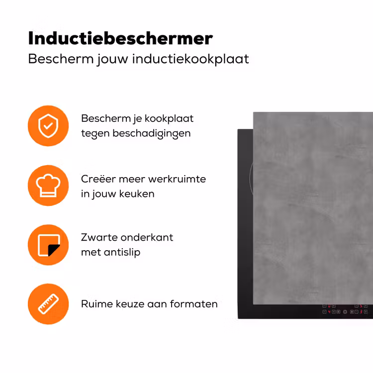 Beton - Structuur - Patroon Inductie beschermer vinyl 3mm klein 276 -zzzzzzz-td-ups