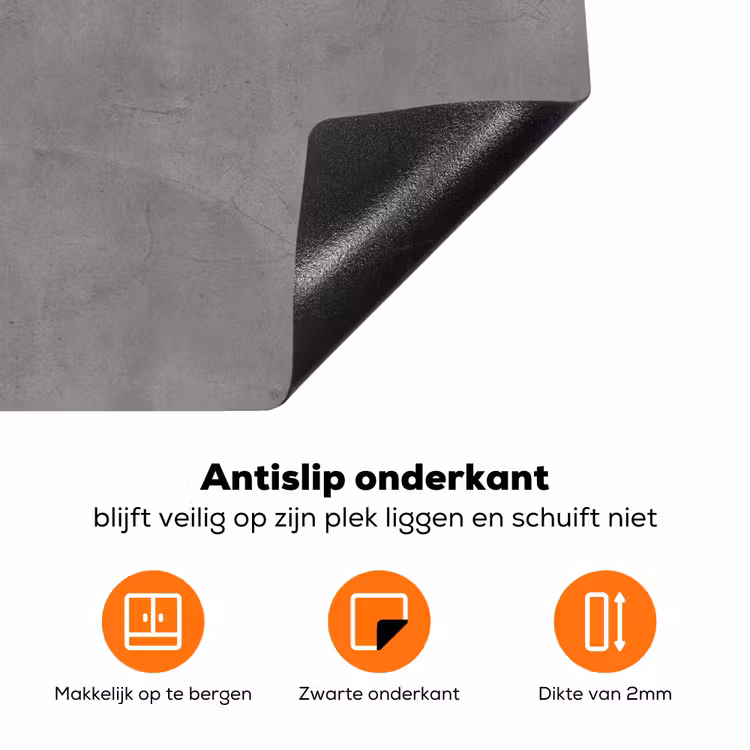 Beton - Structuur - Patroon Inductie beschermer vinyl 3mm klein 276 -zzzzzzz-td-onderkant