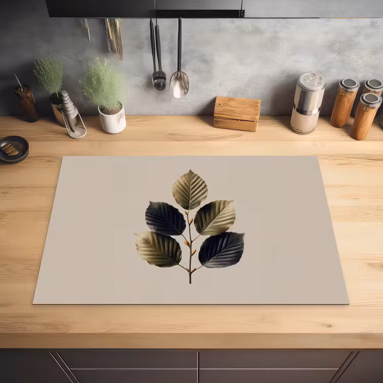 Beukenbladeren - Bruin - Groen - neutraal Inductie beschermer vinyl 3mm klein -sfeer5