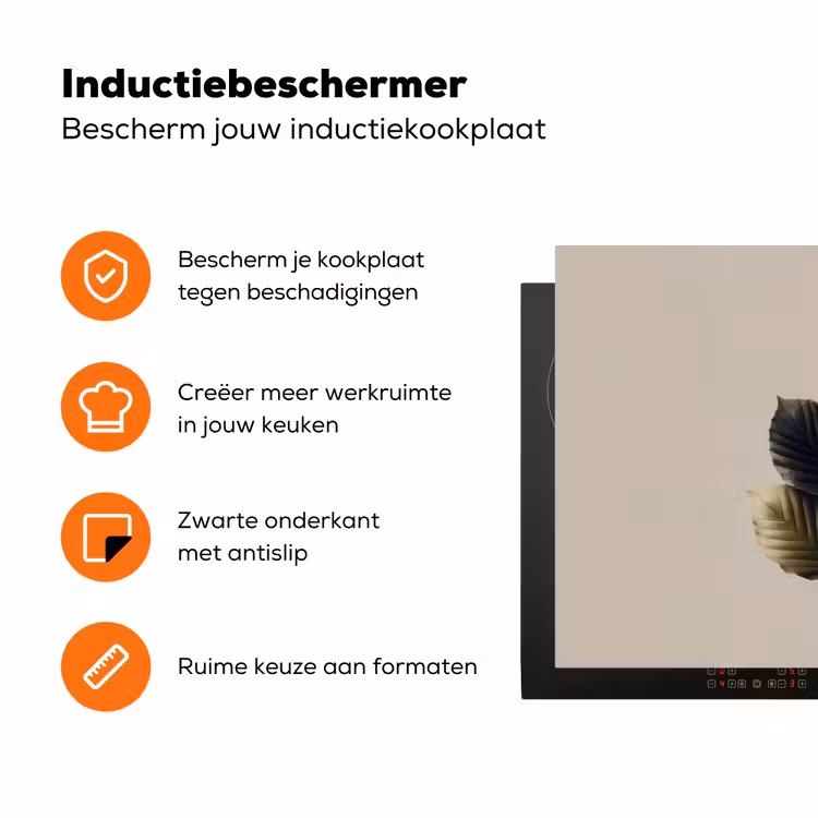 Beukenbladeren - Bruin - Groen - neutraal Inductie beschermer vinyl 3mm klein -zzzzzzz-td-ups