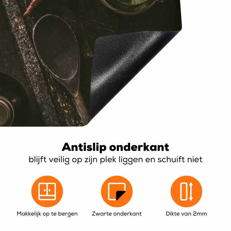 Bieslook Bloesem en Antieke Keukenwaren Inductie beschermer vinyl 3mm klein -zzzzzzz-td-onderkant
