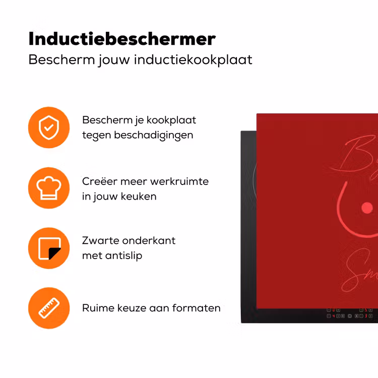 big heart small titties - Hart - Rood Inductie beschermer vinyl 3mm klein -zzzzzzz-td-ups