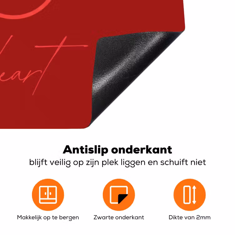 Big titties small heart - Rood - Hart Inductie beschermer vinyl 3mm klein -zzzzzzz-td-onderkant