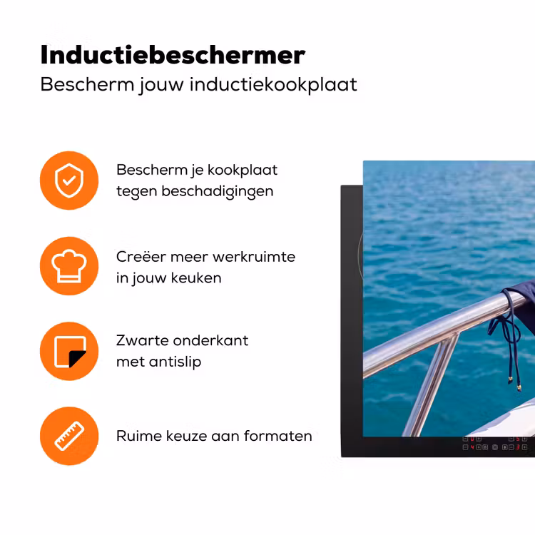 Bikini - Reling - Zee - Zomer - Blauw Inductie beschermer vinyl 3mm klein -zzzzzzz-td-ups