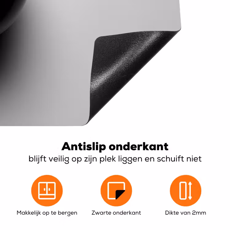 Biljartbal - Getal - Acht - Wit Inductie beschermer vinyl 3mm klein -zzzzzzz-td-onderkant