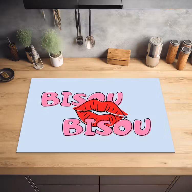 Bisou - Blauw - Roze - Lippen Inductie beschermer vinyl 3mm klein -sfeer5