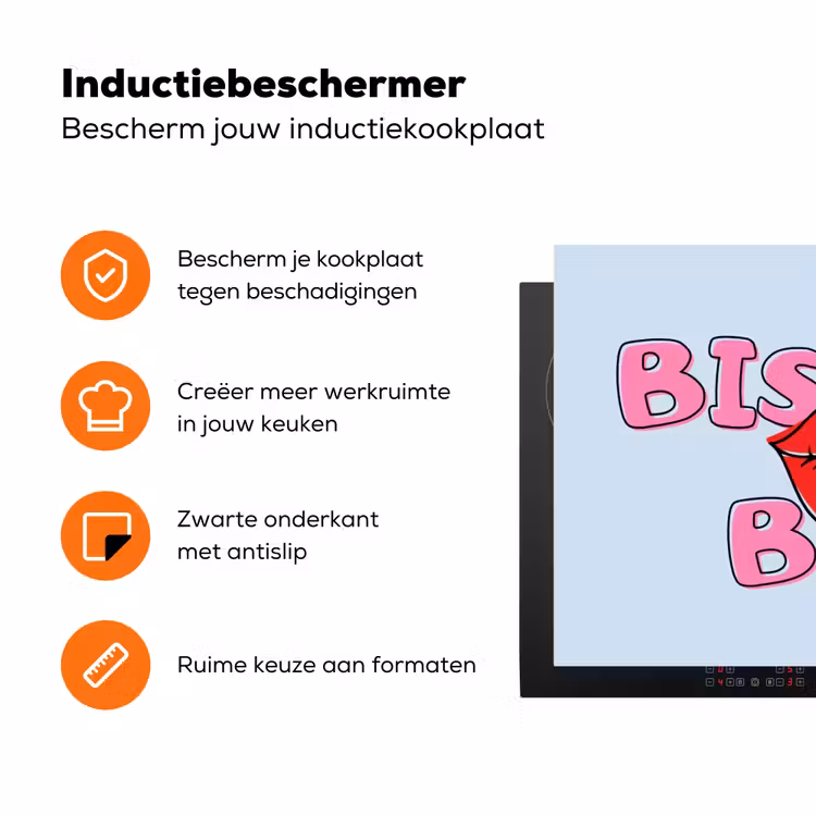 Bisou - Blauw - Roze - Lippen Inductie beschermer vinyl 3mm klein -zzzzzzz-td-ups