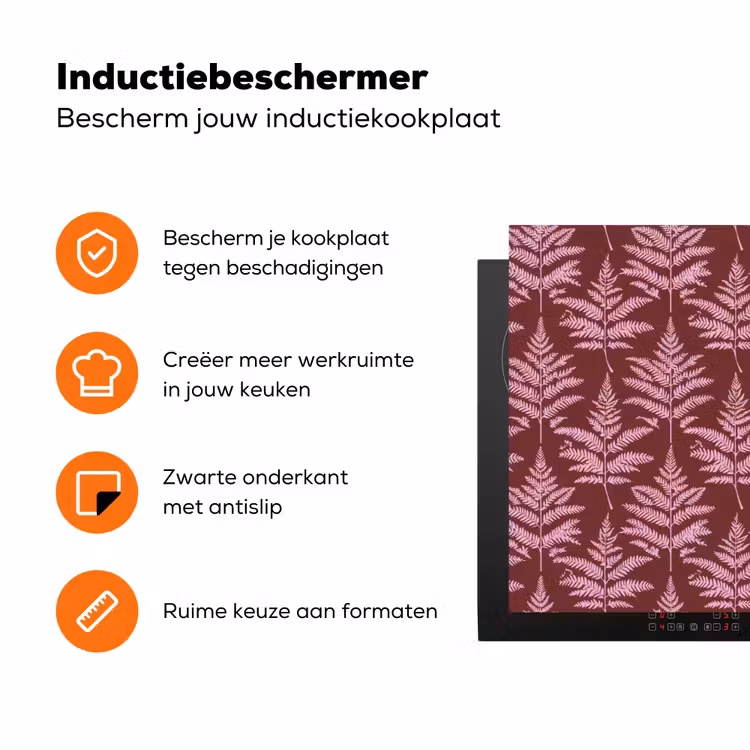 Blad - Patroon - Paars Inductie beschermer vinyl 3mm klein 276 -zzzzzzz-td-ups