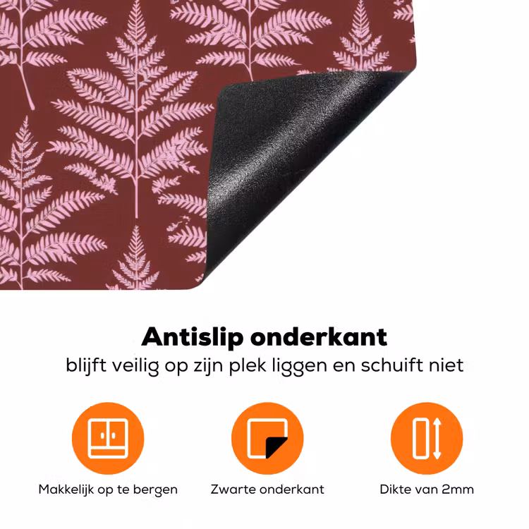 Blad - Patroon - Paars Inductie beschermer vinyl 3mm klein 276 -zzzzzzz-td-onderkant