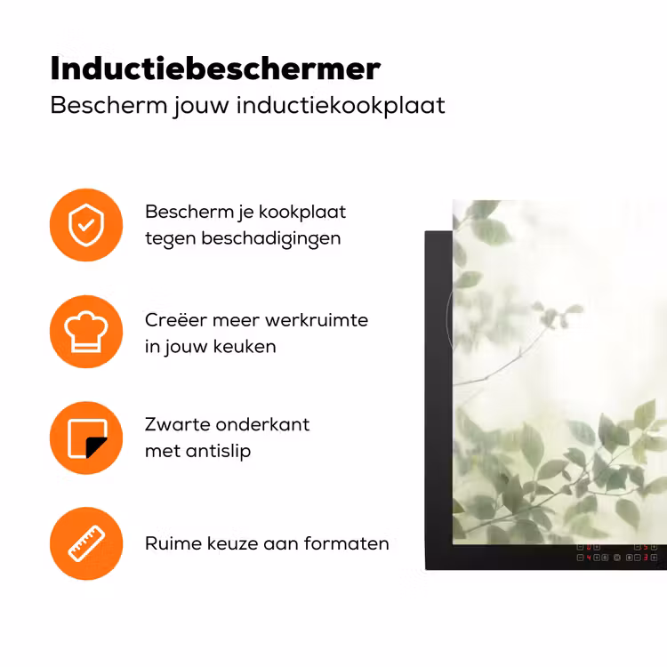 Blad - Schaduw - Natuur - Abstract - Groen Inductie beschermer vinyl 3mm klein -zzzzzzz-td-ups