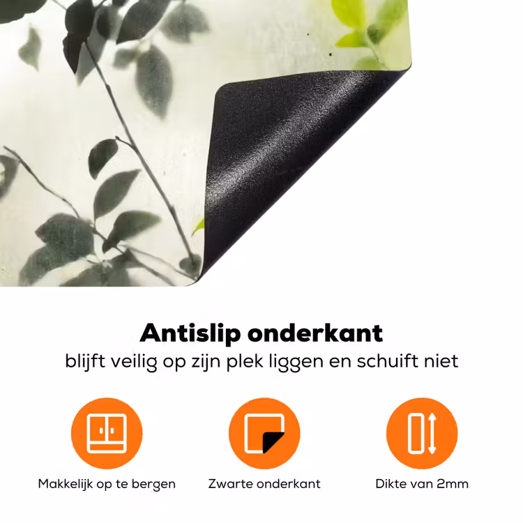 Blad - Schaduw - Natuur - Abstract - Groen Inductie beschermer vinyl 3mm klein -zzzzzzz-td-onderkant