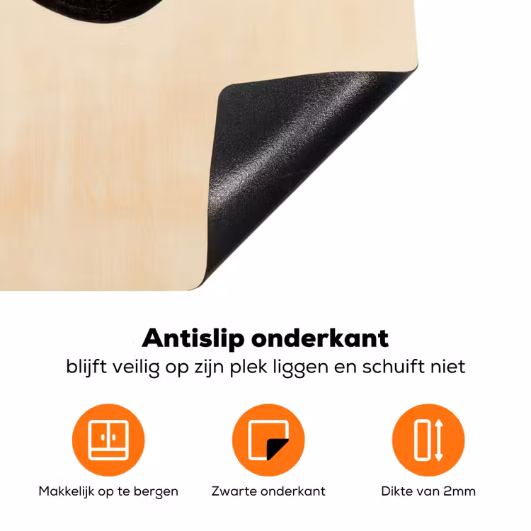 Bladeren - Gestreept - Stengel - Beige Inductie beschermer vinyl 3mm klein -zzzzzzz-td-onderkant