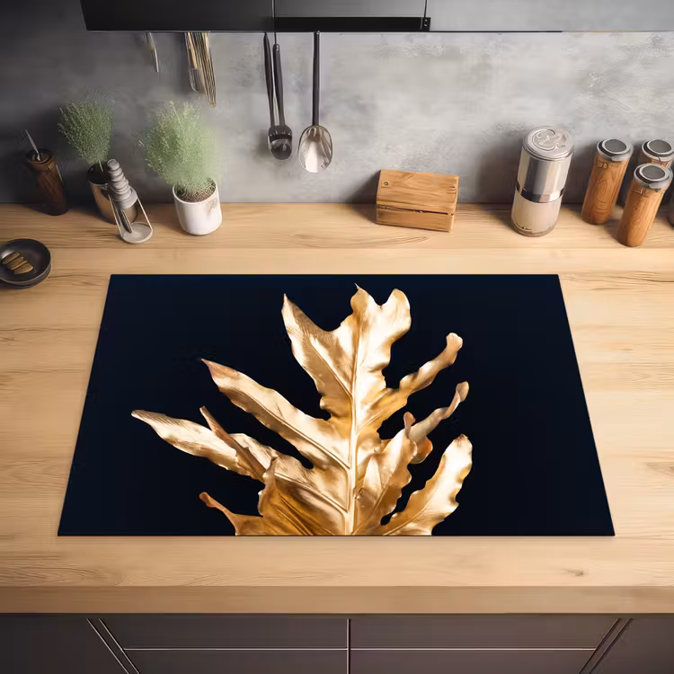 Bladeren - Goud - Herfst - Natuur - Luxe Inductie beschermer vinyl 3mm klein -sfeer5