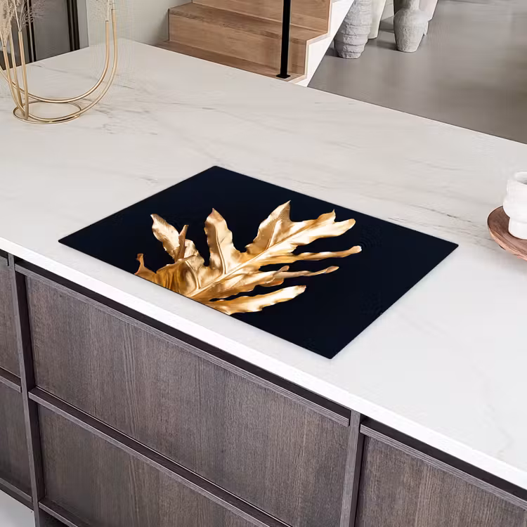 Bladeren - Goud - Herfst - Natuur - Luxe Inductie beschermer vinyl 3mm klein -sfeer8